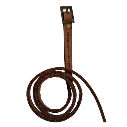 Pulseira Marrom Oração Pai Nosso - Unissex