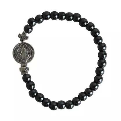 Pulseira de Nossa Senhora Aparecida Hematita 6 mm