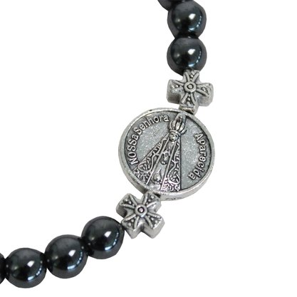 Pulseira de Nossa Senhora Aparecida Hematita 6 mm