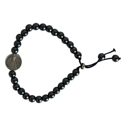 Pulseira Hematita Nossa Senhora Aparecida - 6 mm