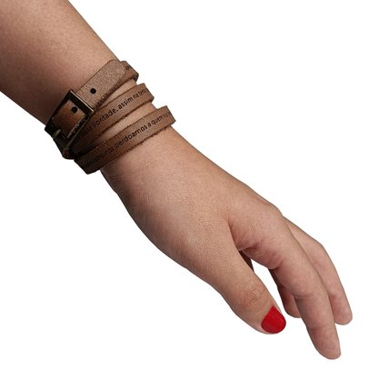 Pulseira Marrom Oração Pai Nosso - Unissex