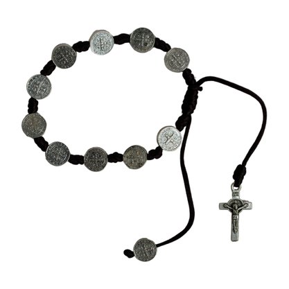 Pulseira Medalhas de São Bento Prata - 8 mm