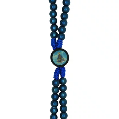 Pulseira Nossa Senhora Aparecida em Madeira Azul