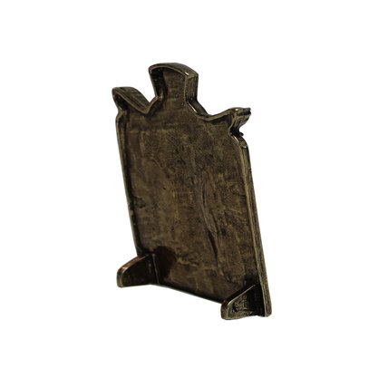 Quadro Cruz São Miguel Arcanjo de Metal Ouro Velho - 7,5 cm