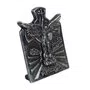 Quadro Cruz São Miguel Arcanjo de Metal Prata Velho - 7,5 cm