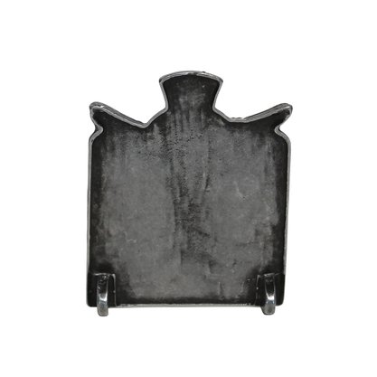 Quadro Cruz São Miguel Arcanjo de Metal Prata Velho - 7,5 cm
