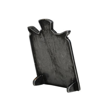 Quadro Cruz São Miguel Arcanjo de Metal Prata Velho - 7,5 cm