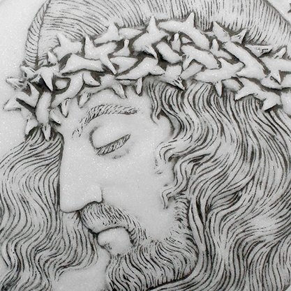 Quadro Face de Cristo em Mármore - 25 cm