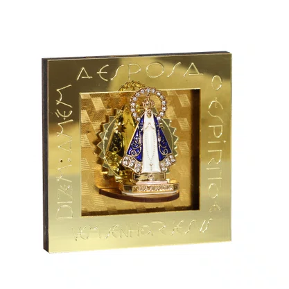 Adorno de Mesa Nicho de Nossa Senhora Aparecida Acrílico - 10 cm x 10 cm