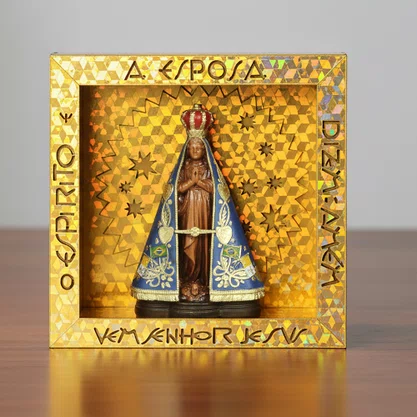 Quadro Nicho MDF de Nossa Senhora Aparecida - 19 cm x 19 cm