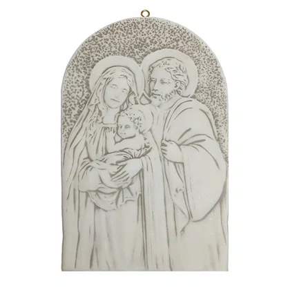 Quadro Sagrada Família em Mármore 29 cm x 19 cm