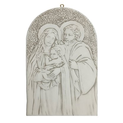 Quadro Sagrada Família em Mármore 29 cm x 19 cm