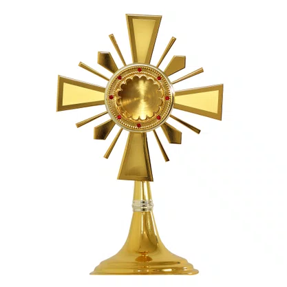 Relicário Dourado com Detalhe Fosco e Pedraria - 22 cm