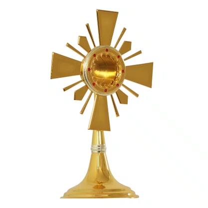 Relicário Dourado com Detalhe Fosco e Pedraria - 22 cm