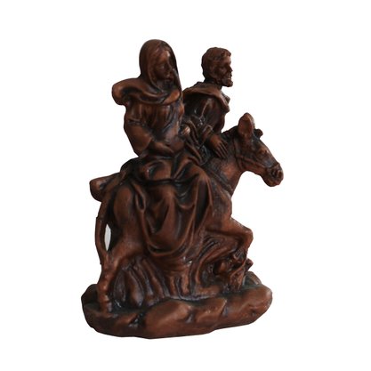 Imagem de Nossa Senhora do Desterro Resina Efeito Madeira - 12 cm