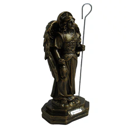 Imagem de Arcanjo São Rafael Pintura Bronze de Resina Nacional - 15 cm