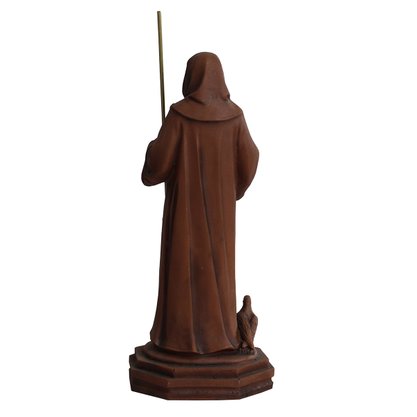 Imagem de São Bento Resina Efeito Madeira - 22 cm