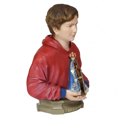 Imagem Busto de São Carlo Acutis de Resina Nacional - 30 cm