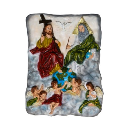 Quadro de Parede da Santíssima Trindade Resina Nacional - 40 cm