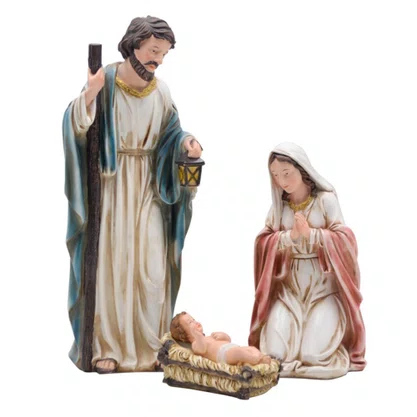 Presépio Importado de Resina Sagrada Família Mix 3 Peças - 45 cm