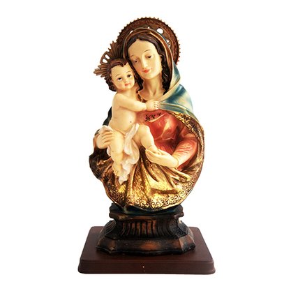 Imagem Resina Importada Nossa Senhora com Menino Jesus - 32cm