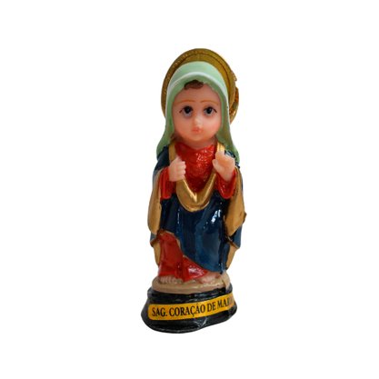 Imagem Imaculado Coração de Maria Infantil Resina Nacional - 8 cm