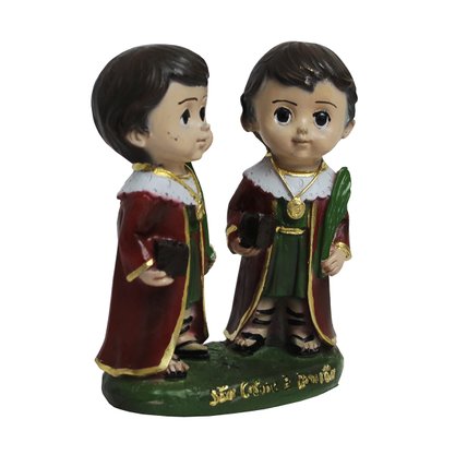 Imagem de São Cosme e Damião Infantil de Resina Nacional - 10 cm