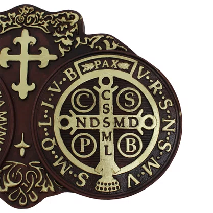 Imagem Medalha de São Bento de Parede em Resina Nacional - 25 cm x 39 cm