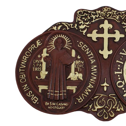 Imagem Medalha de São Bento de Parede em Resina Nacional - 25 cm x 39 cm