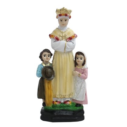 Imagem de Nossa Senhora Salette com Crianças de Resina Nacional - 15 cm