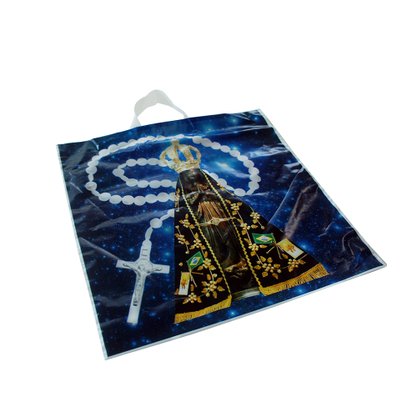 10 Unid. - Sacola Plástica Retornável Nossa Senhora Aparecida