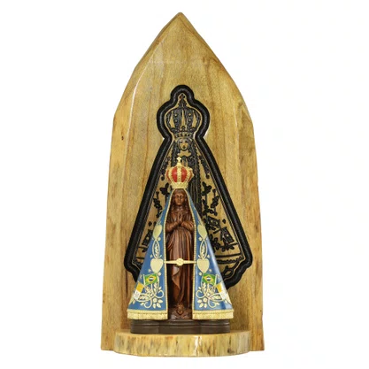 Suporte de Parede Madeira Nossa Senhora Aparecida - 73 cm x 34 cm