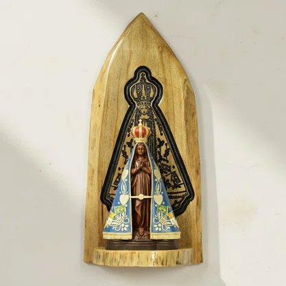 Suporte de Parede Madeira Nossa Senhora Aparecida - 73 cm x 34 cm