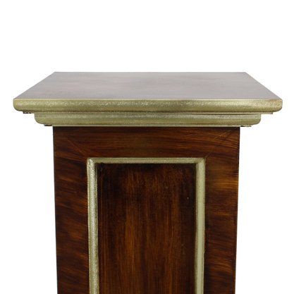Coluna Pedestal de Madeira para Imagens em Madeira - Marrom - 120cm X 30cm