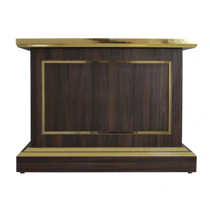 Coluna Pedestal de Madeira Escura para Imagem - 59 cm x 80 cm x 40 cm