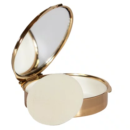 Teca Prata e Dourada de Nossa Senhora Aparecida - 2 cm x 6 cm