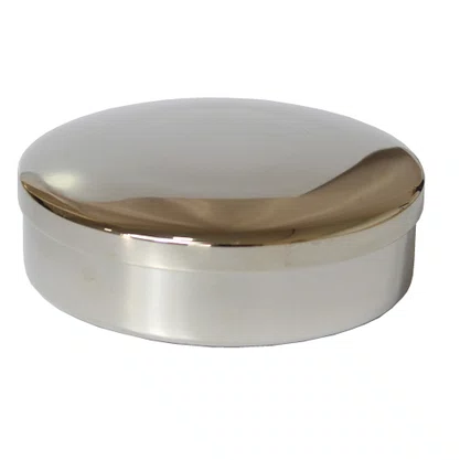 Teca Prata Lisa com Interior Dourado - 3 cm x 10 cm