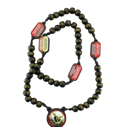 Terço Contemplação dos Mistérios Arcanjo São Miguel Imbuia - 10 mm