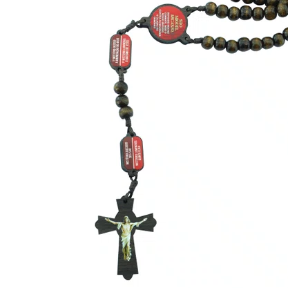Terço Contemplação dos Mistérios Arcanjo São Miguel Imbuia - 10 mm