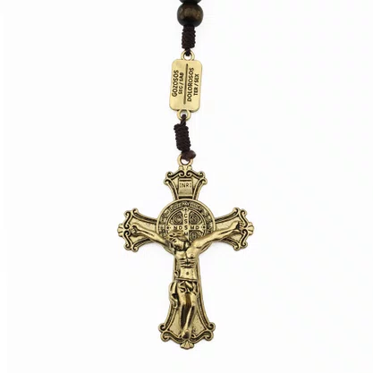 Terço Contemplação dos Mistérios de São Bento Imbuia - 10 mm