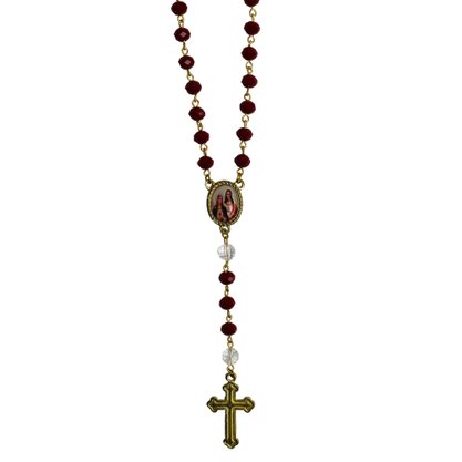 Terço de Sagrado Coração de Jesus e ao Imaculado Coração de Maria - 8 mm