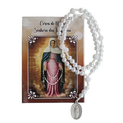 Terço Coroa de Nossa Senhora Das Lagrimas e Jesus Manietado 8 mm