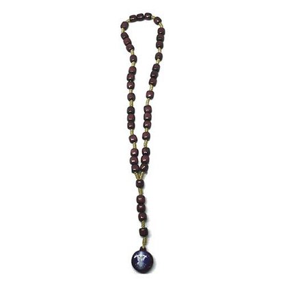 Terço Coroa de São Arcanjo Miguel Madeira Vermelha 6 mm