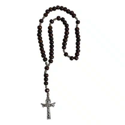 Terço Crucifixo Madeira Imbuia - 8 mm