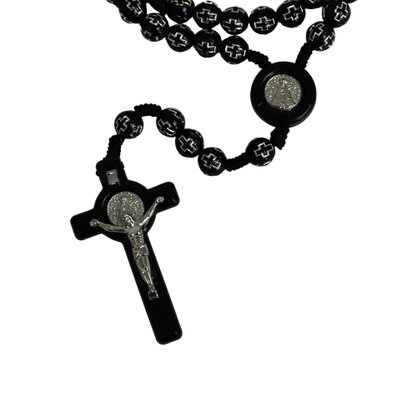 Terço de Nossa Senhora Aparecida Conta Cruz Preto 10mm