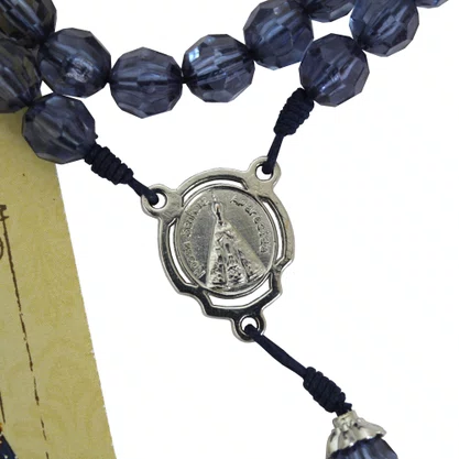 Terço de Nossa Senhora Aparecida Contas Azul 10 mm