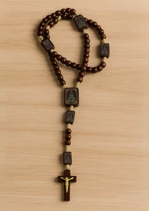 Terço de Nossa Senhora Aparecida Madeira 6 mm