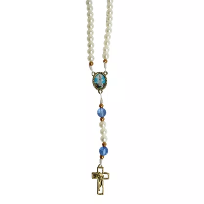 Terço de Nossa Senhora de Fatima Contas Pérola - 8 mm