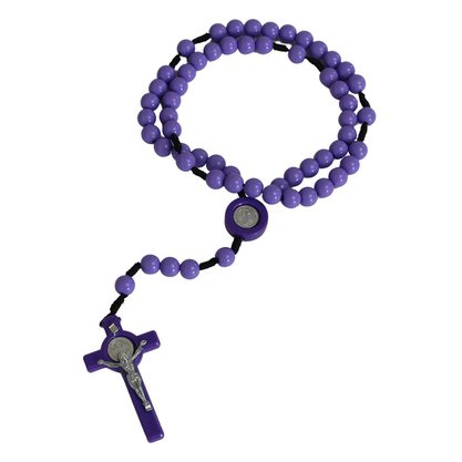 Terço de São Bento Conta Lisa Roxa 8 mm