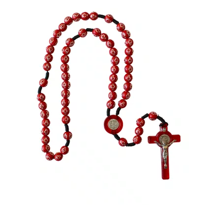  Terço de São Bento Vermelho- 8 mm  